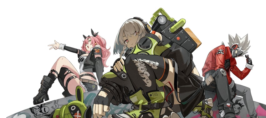 nicole demara, anby demara, amillion, and billy kid (zenless zone zero)