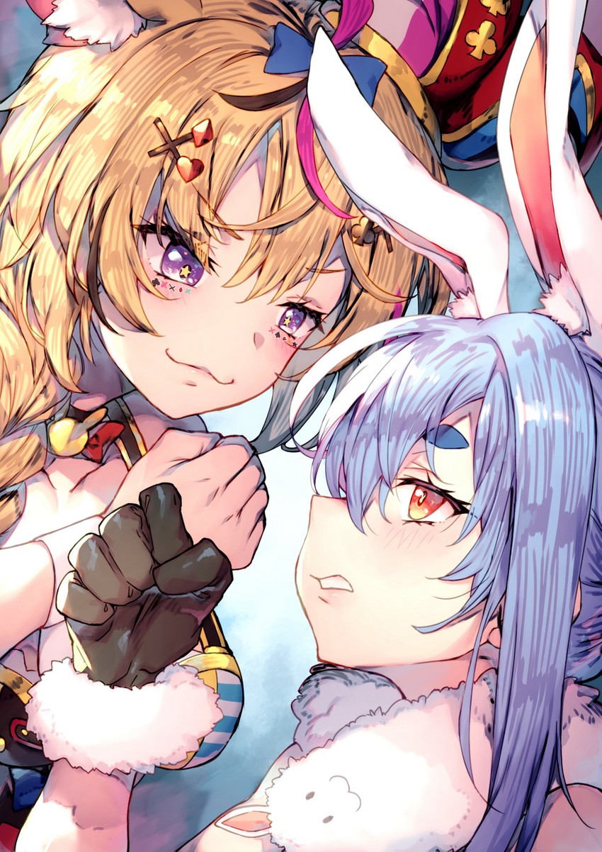 usada pekora, don-chan, and omaru polka (hololive and 2 more) drawn by redcomet