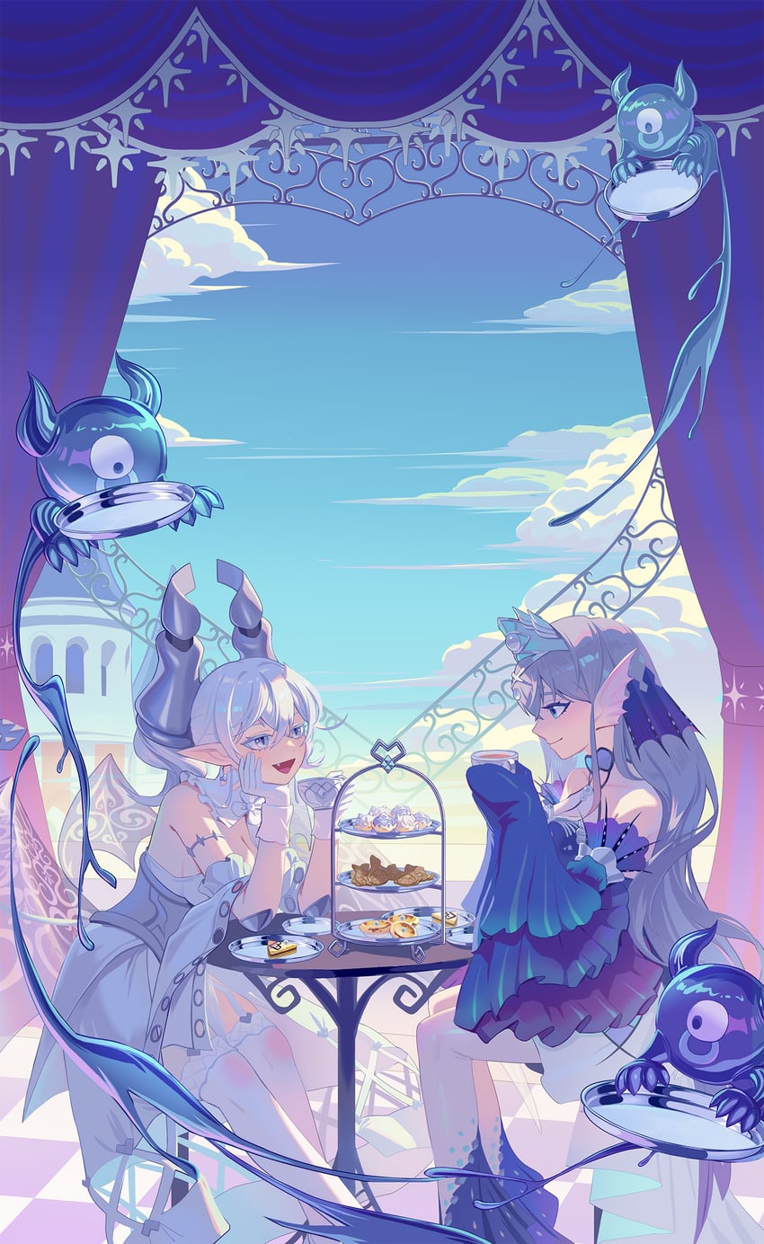 lovely labrynth of the silver castle, kitkallos, and tearlaments kitkallos (yu-gi-oh!) drawn by rare_lemon