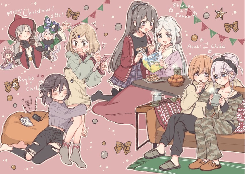 tokime shizuka, yakumo mikage, toki sunao, miura asahi, hiroe chiharu, and 4 more (mahou shoujo madoka magica and 1 more) drawn by yukishiro_(hitsuji)