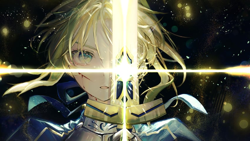 artoria pendragon and saber (fate and 1 more) drawn by nigiri