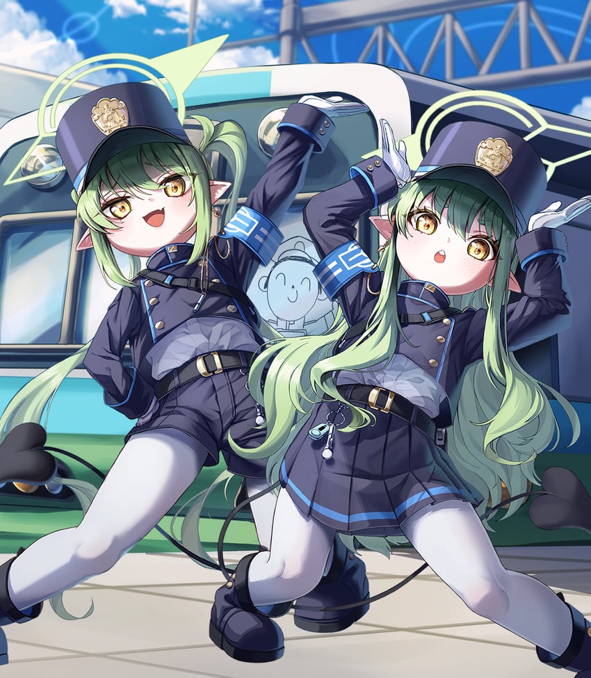 sensei, doodle sensei, hikari, and nozomi (blue archive) drawn by leegh19769