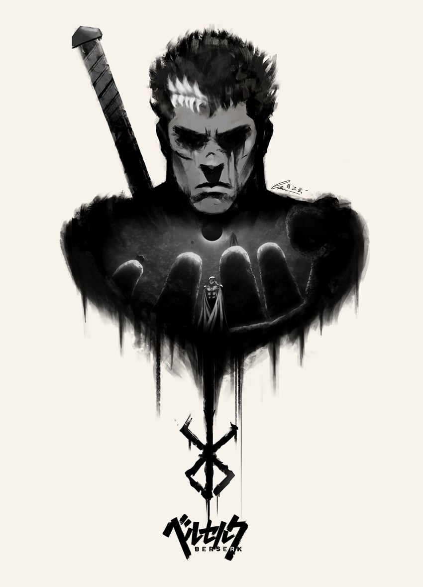 guts, griffith, femto, void, ubik, and 1 more (berserk) drawn by jmarosi
