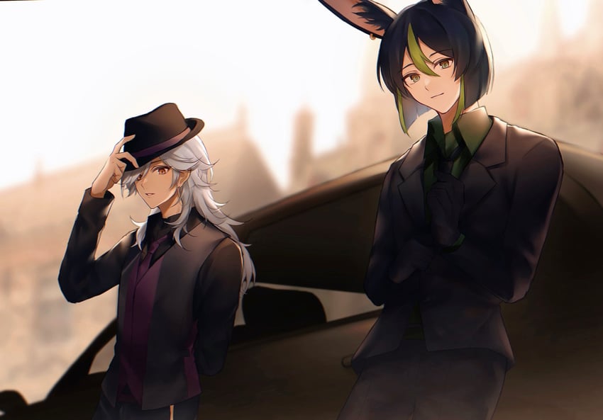 tighnari and cyno (genshin impact) drawn by shin_(mac_no)