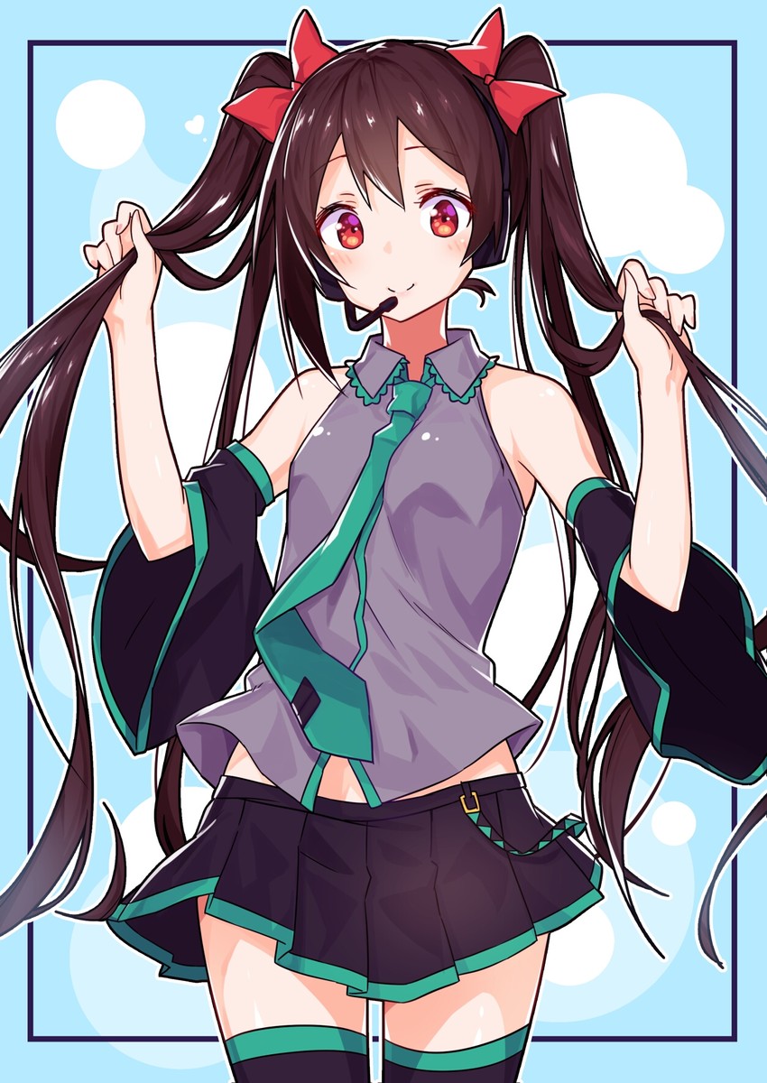 hatsune miku and yazawa nico (vocaloid and 2 more) drawn by engawa_(rarenago)