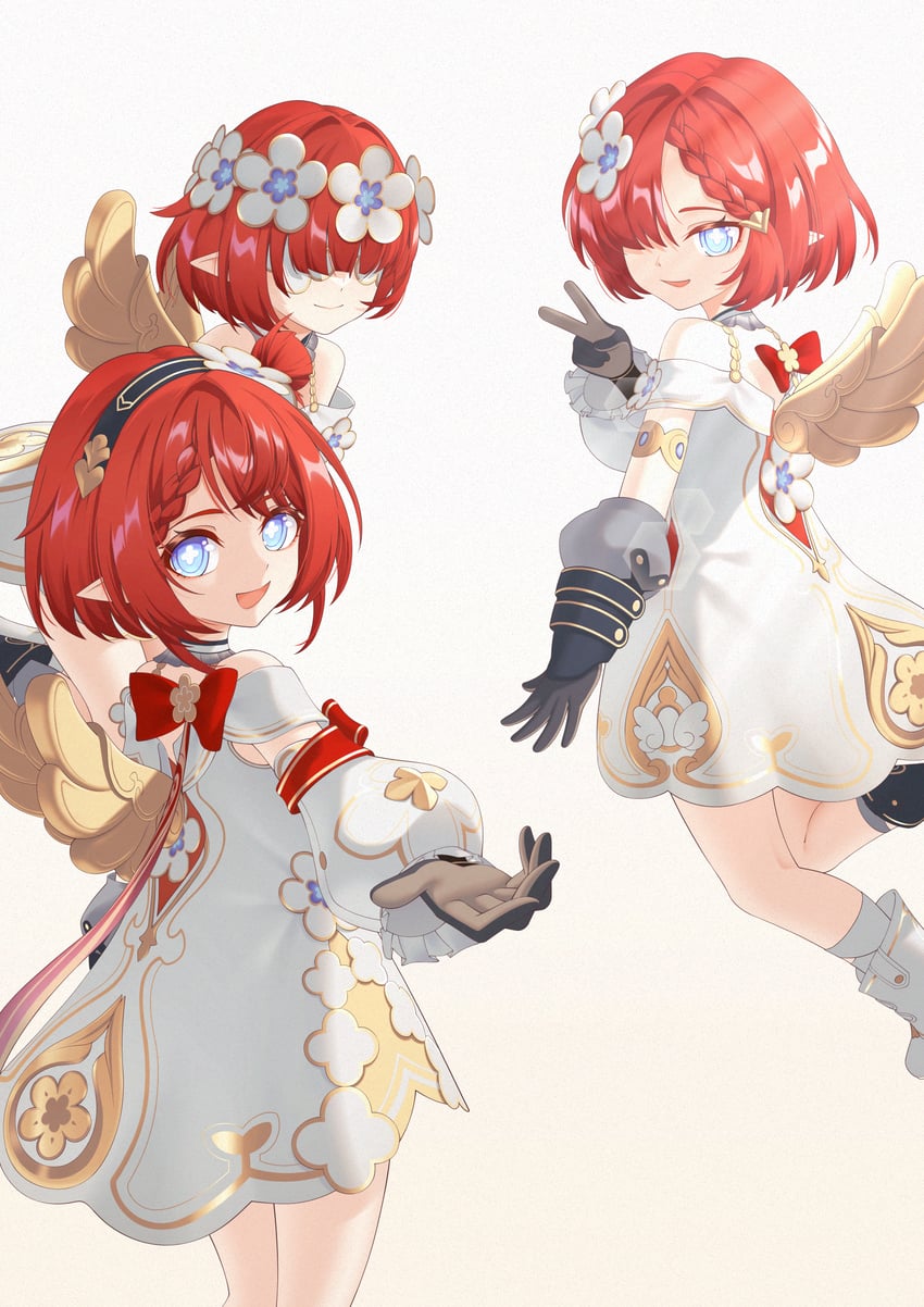 tribbie, trianne, and trinnon (honkai and 1 more) drawn by sasaki3rd