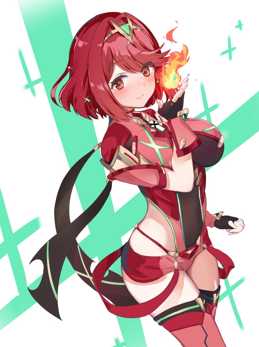pyra (xenoblade chronicles and 1 more) drawn by sikuna39