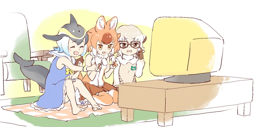 dhole and meerkat (kemono friends and 1 more) drawn by uubira_nu_issha