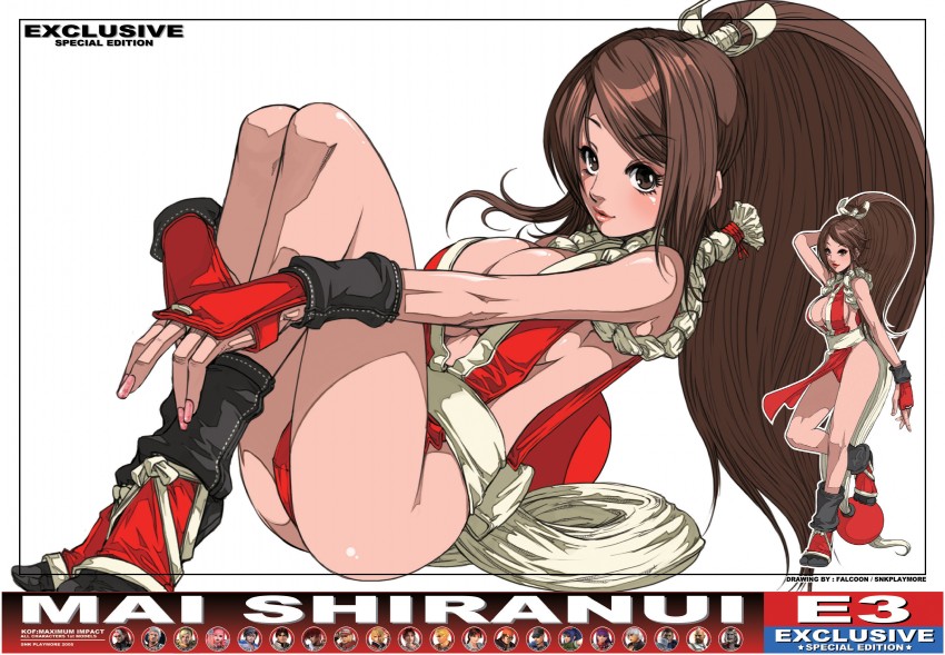 shiranui mai (the king of fighters and 1 more) drawn by falcoon