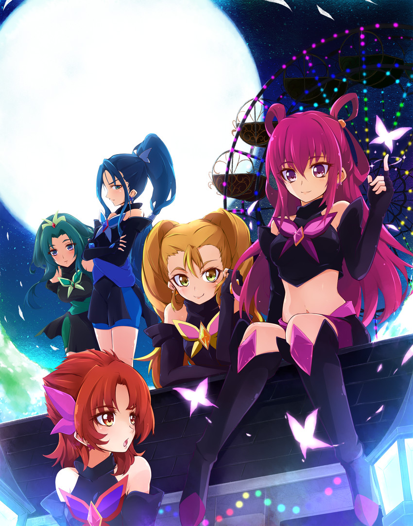 dark dream, dark lemonade, dark mint, dark rouge, and dark aqua (precure and 1 more) drawn by ashita_wa_hitsuji