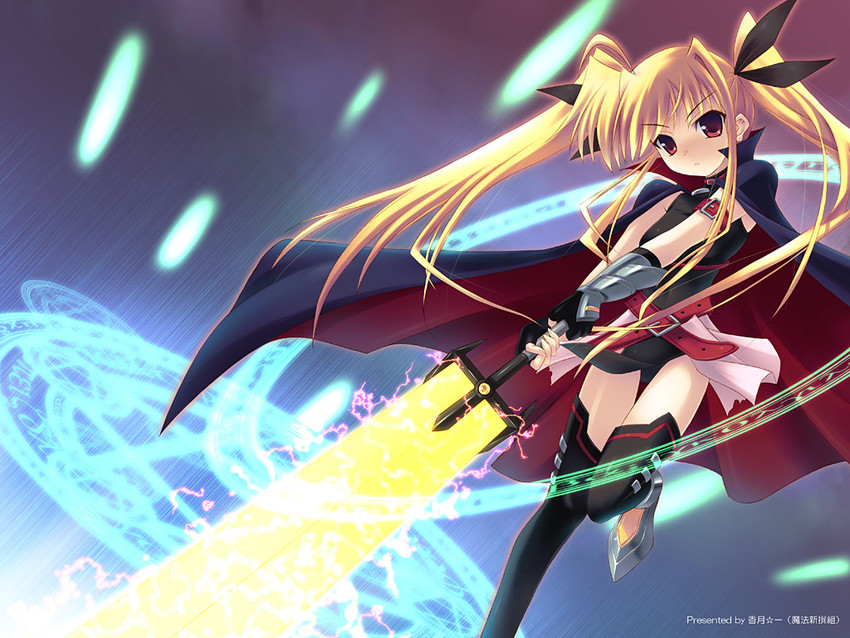 fate testarossa and bardiche (lyrical nanoha and 2 more) drawn by kouzuki_hajime