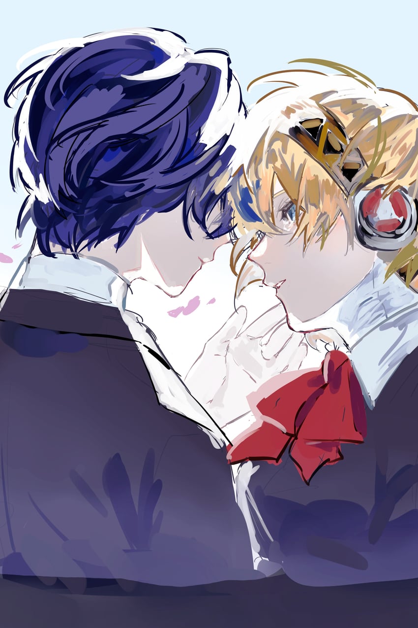 yuuki makoto and aigis (persona and 1 more) drawn by mouri0724