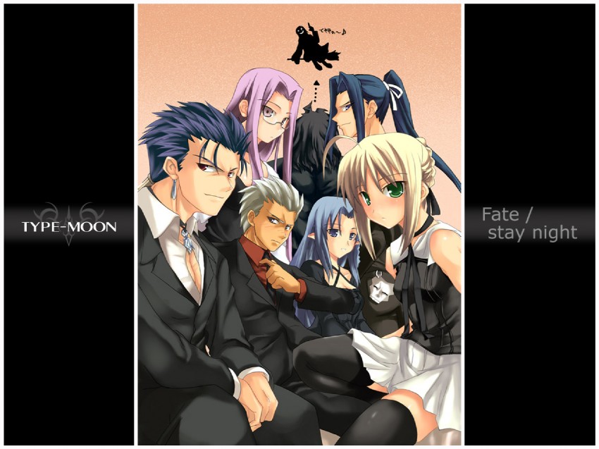 artoria pendragon, saber, cu chulainn, archer, medusa, and 5 more (fate and 3 more) drawn by soba_(saz)
