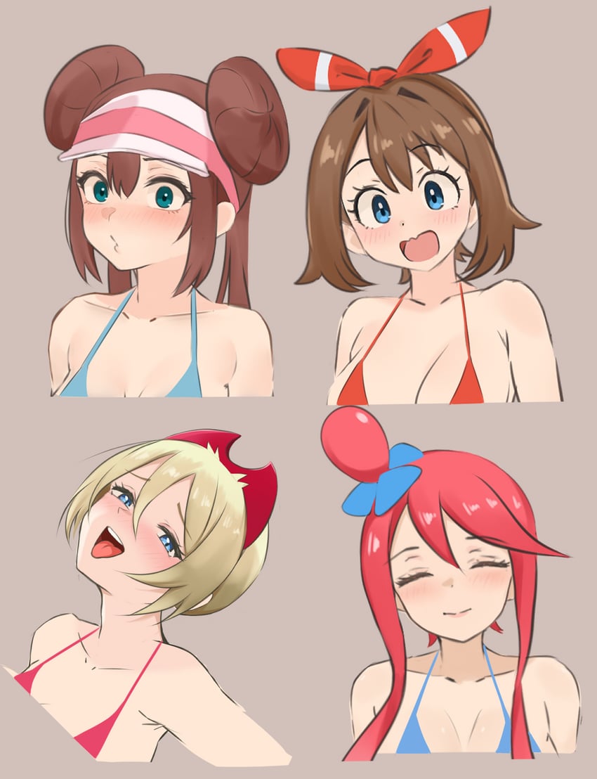 may, rosa, skyla, and irida (pokemon and 3 more) drawn by noa_brando