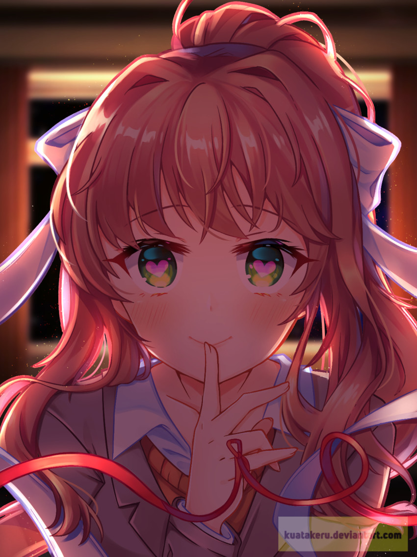 monika (doki doki literature club) drawn by kuatakeru