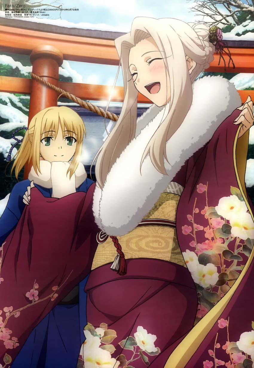 artoria pendragon, saber, and irisviel von einzbern (fate and 2 more) drawn by atsumi_yuuki_(wish), fujisaki_shizuka, and matsuoka_mika_(colorist)