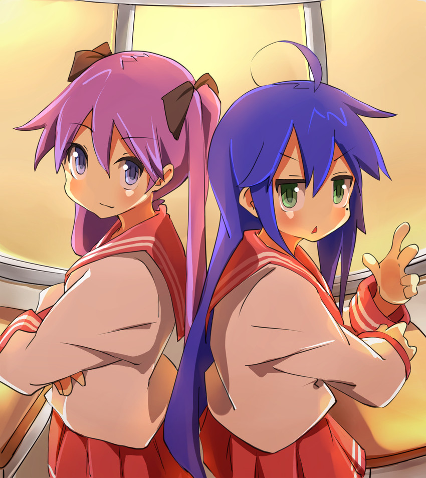 hiiragi kagami and izumi konata (lucky star) drawn by suno-pi