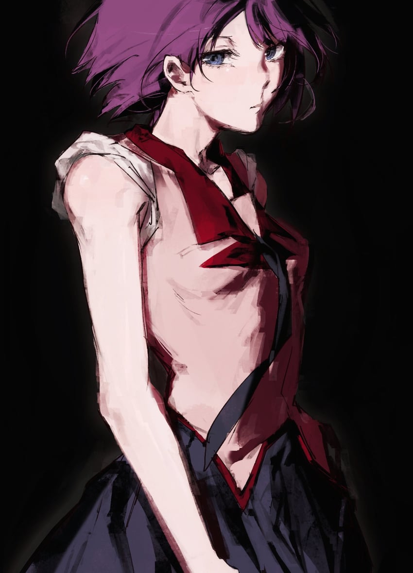 senjougahara hitagi (monogatari) drawn by moku_(muooku)