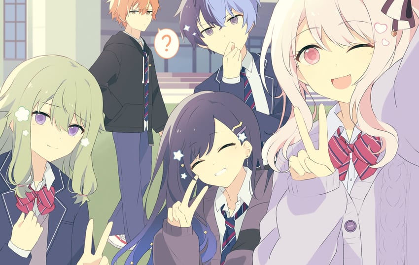 akiyama mizuki, kusanagi nene, shinonome akito, shiraishi an, and aoyagi touya (project sekai) drawn by yuki72611