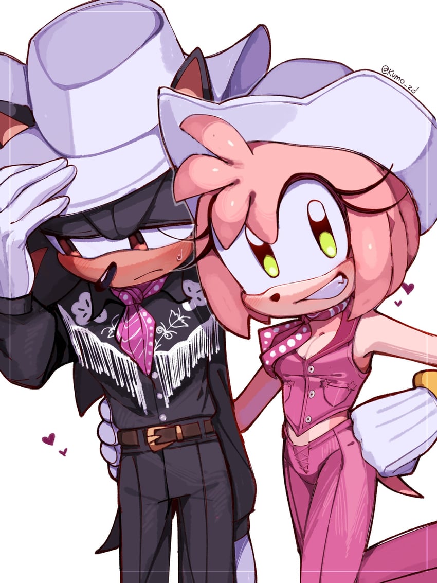 shadow the hedgehog, amy rose, barbie, stereotypical barbie, and ken (sonic and 1 more) drawn by kumo_zd