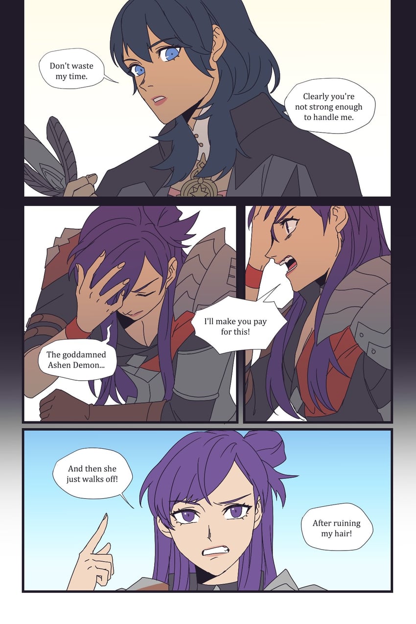 female byleth and female shez (fire emblem and 2 more) drawn by radiostarkiller