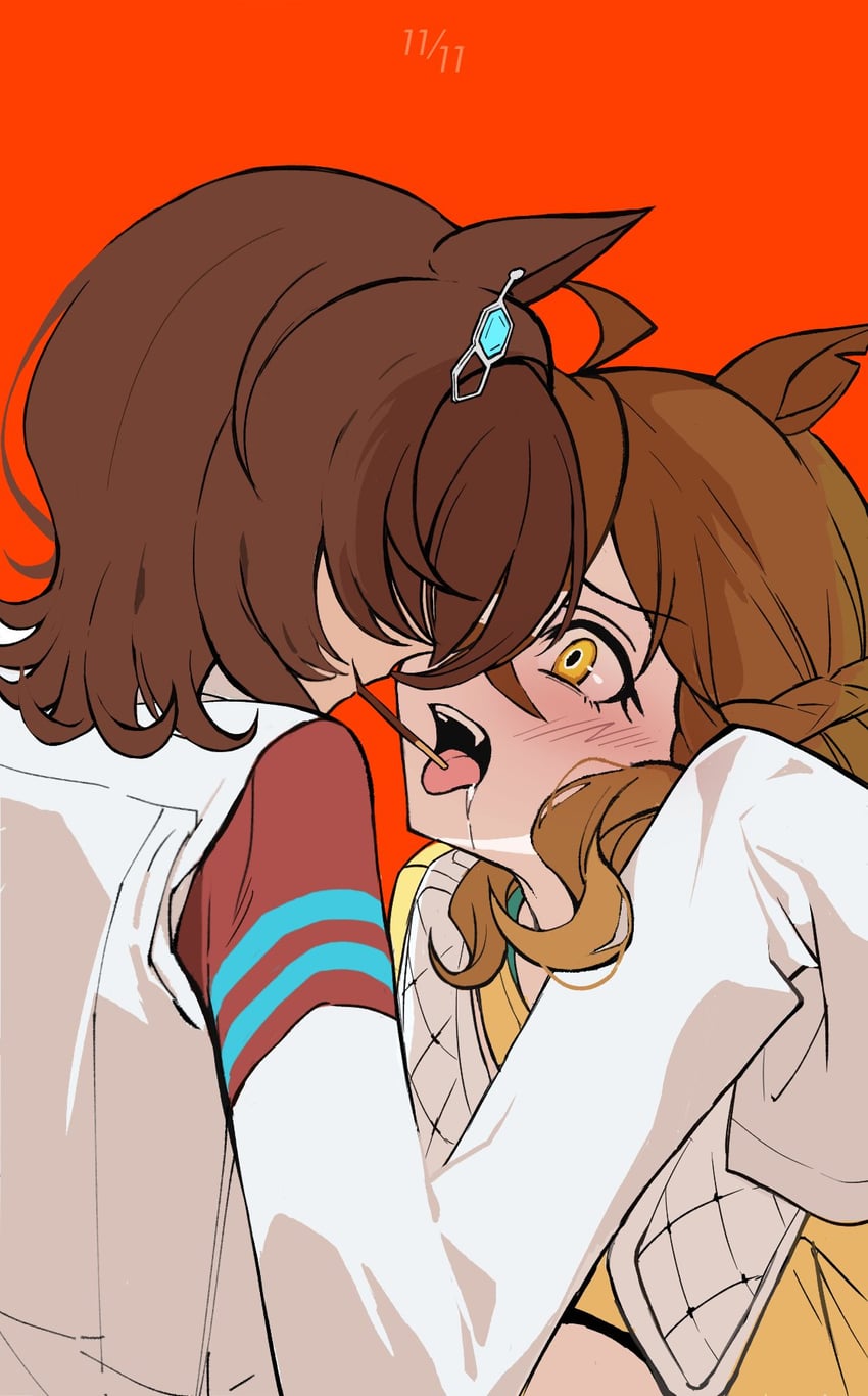 agnes tachyon and jungle pocket (umamusume) drawn by mmmm_buta