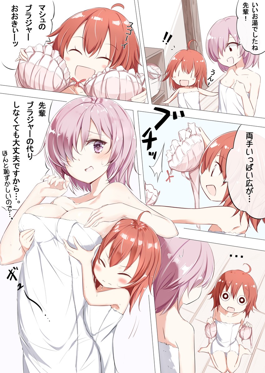 mash kyrielight and fujimaru ritsuka (fate and 1 more) drawn by hamaken._(novelize)