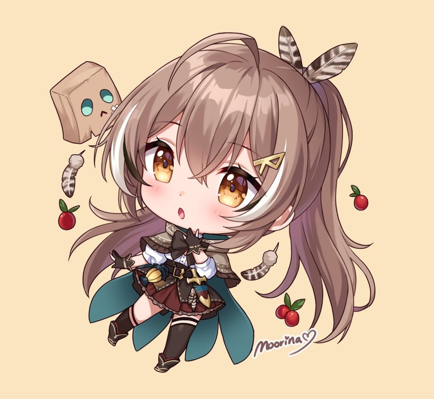 nanashi mumei and friend (hololive and 1 more) drawn by moorina