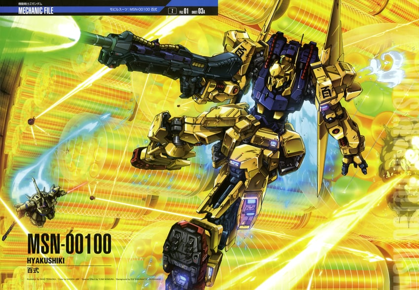 hyaku shiki and the o (gundam and 2 more) drawn by teraoka_iwao
