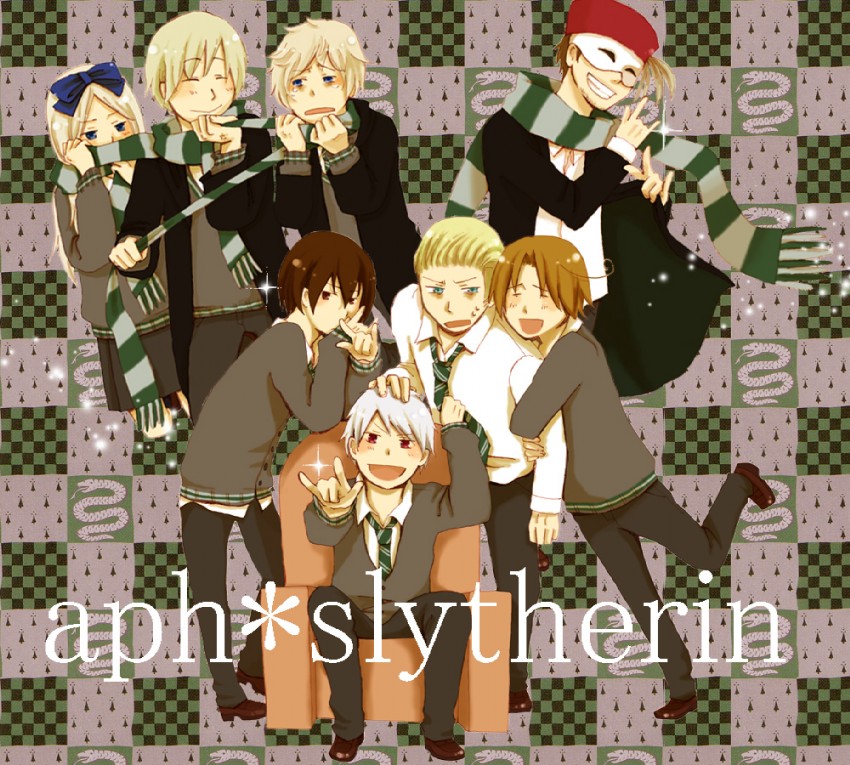 japan, russia, prussia, northern italy, belarus, and 3 more (axis powers hetalia and 2 more) drawn by johnson_(wassyoi)