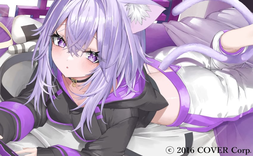 nekomata okayu and onigirya (hololive) drawn by kamioka_shun'ya
