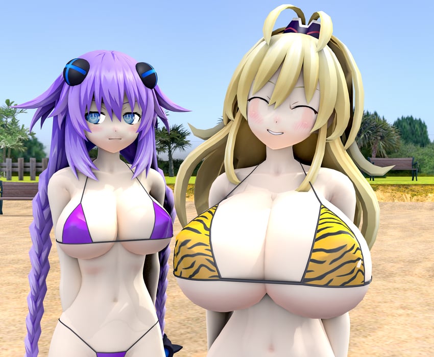 neptune, purple heart, pish, and yellow heart (neptune) drawn by tobojashi
