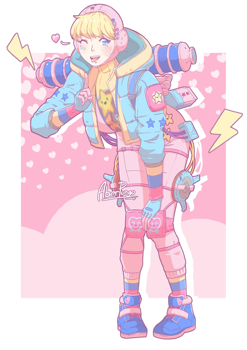 wattson and kawaii voltage wattson (apex legends) drawn by aber