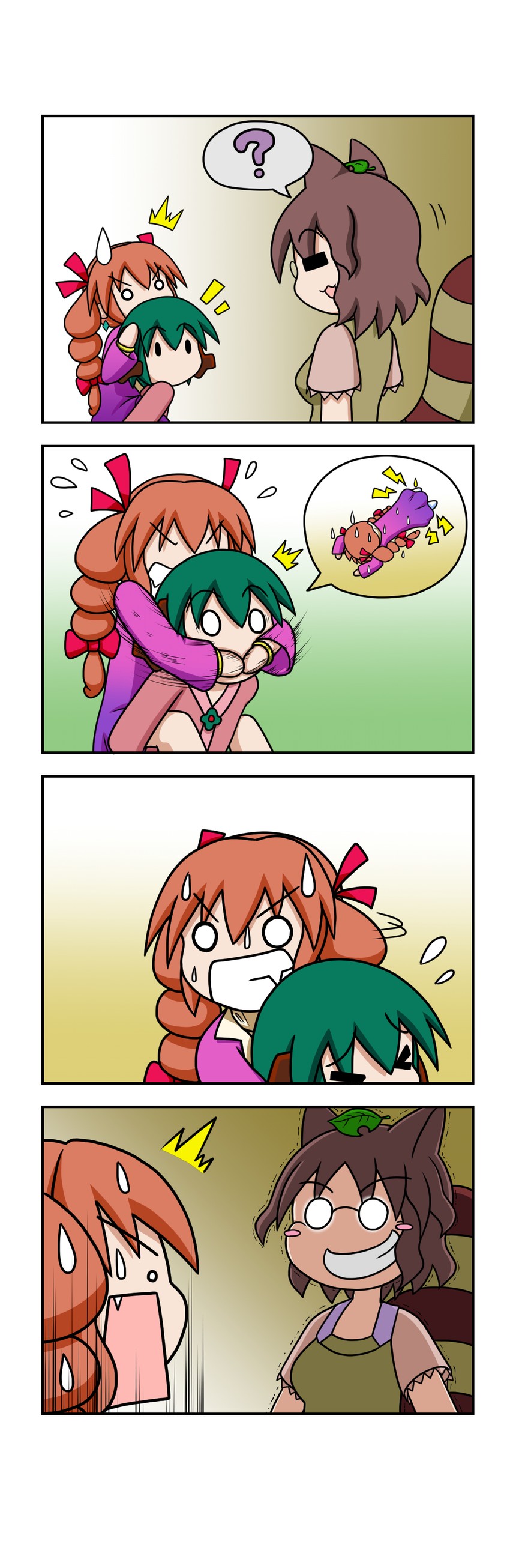 kasodani kyouko, futatsuiwa mamizou, and yorigami jo'on (touhou) drawn by rakugaki-biyori