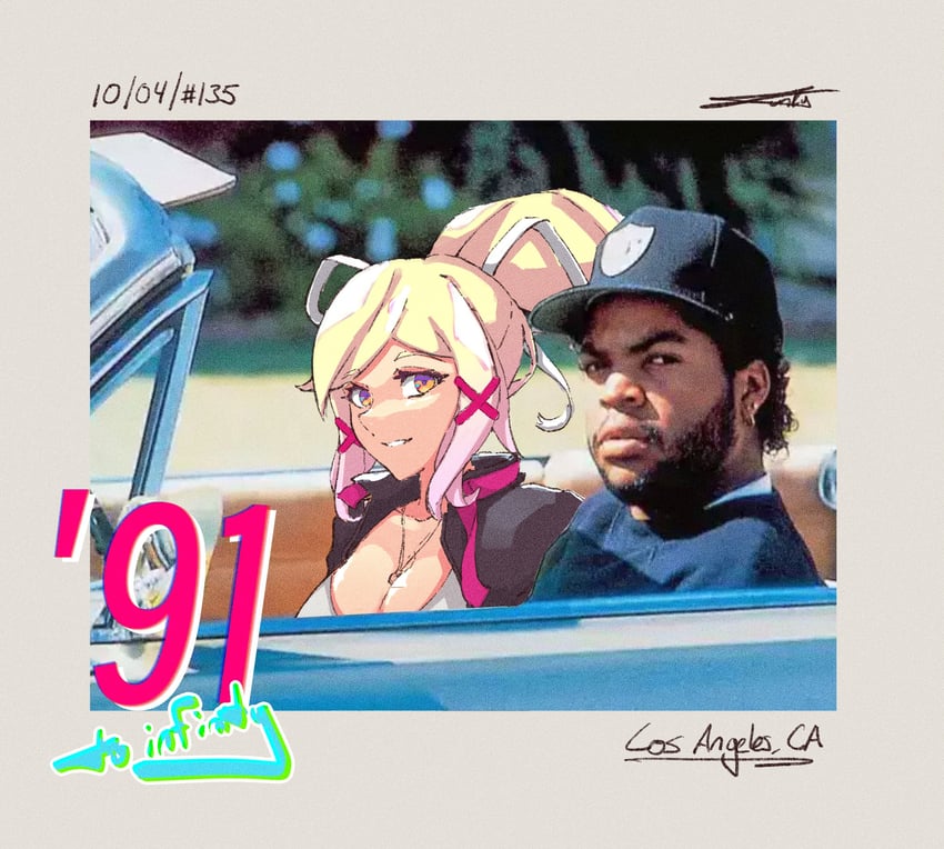 manami and ice cube (original and 2 more) drawn by funkygarage