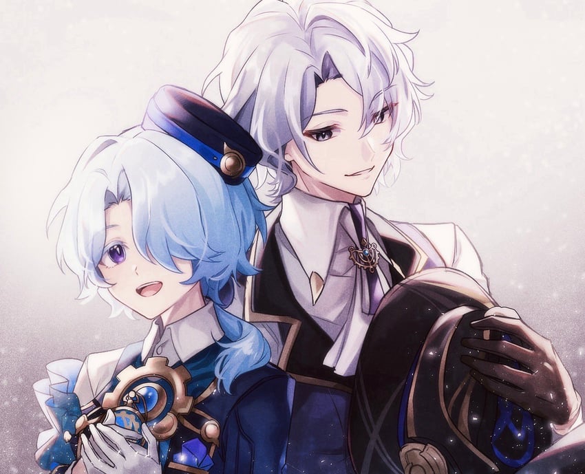 misha and mikhail (honkai and 1 more) drawn by mizuamememe