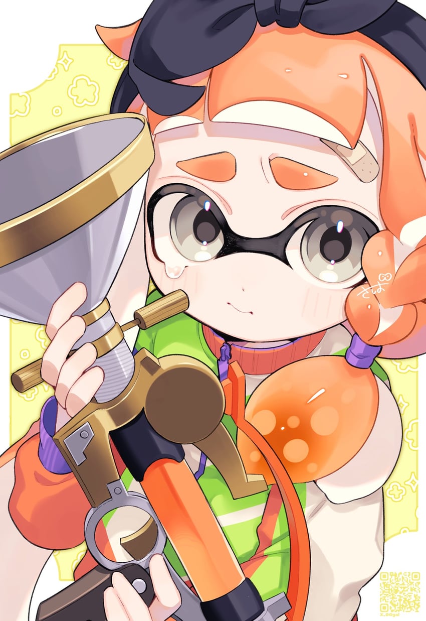 inkling player character and inkling girl (splatoon and 1 more) drawn by sabata_saba