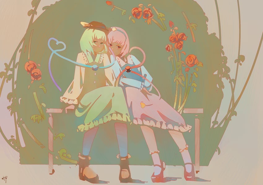 komeiji koishi and komeiji satori (touhou) drawn by jialuren