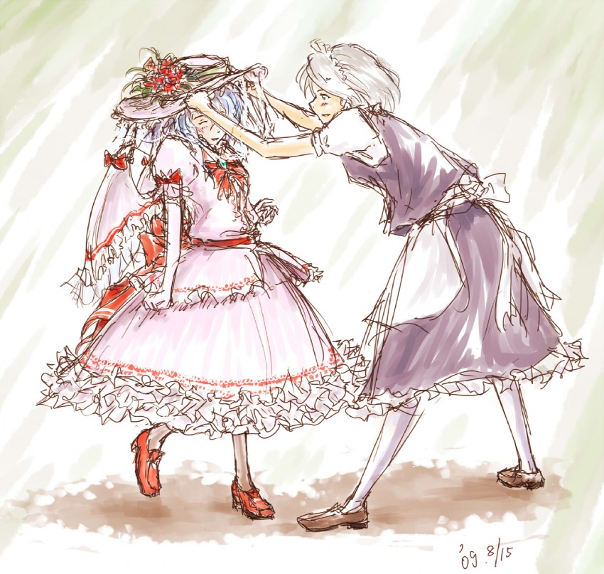 remilia scarlet and izayoi sakuya (touhou) drawn by daro