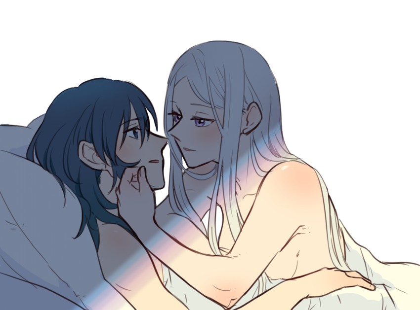 female byleth and edelgard von hresvelg (fire emblem and 1 more) drawn by riromomo