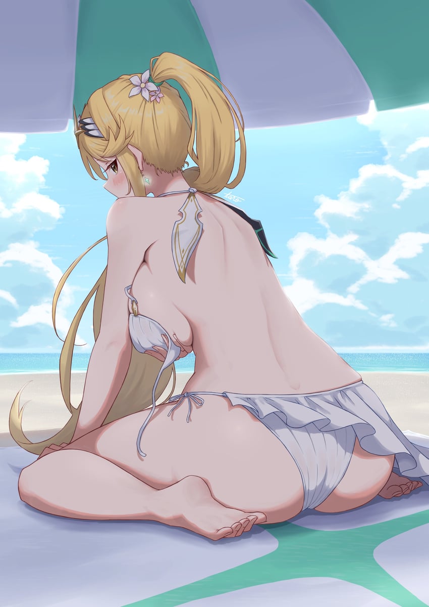 mythra (xenoblade chronicles and 1 more) drawn by taro_(peach_taro51)