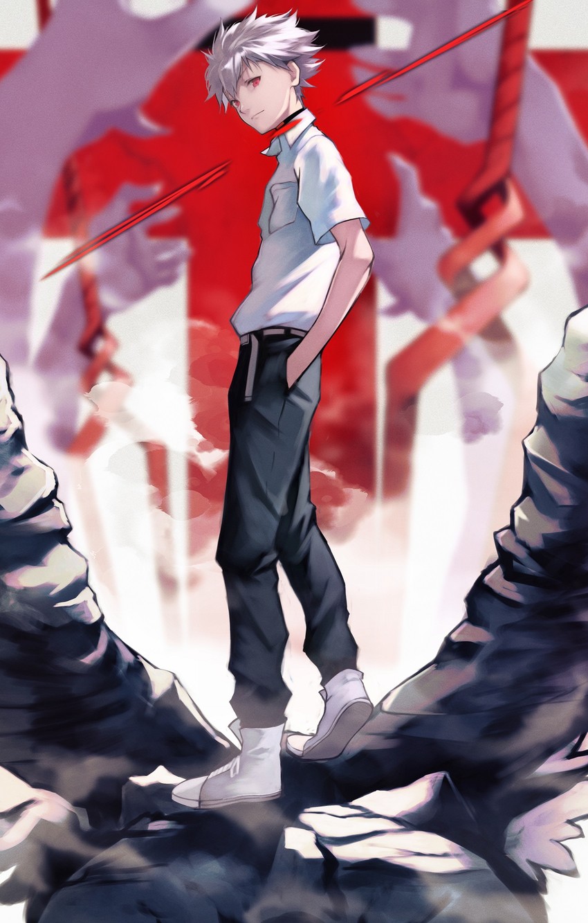 nagisa kaworu (neon genesis evangelion and 1 more) drawn by yoshio_(55level)