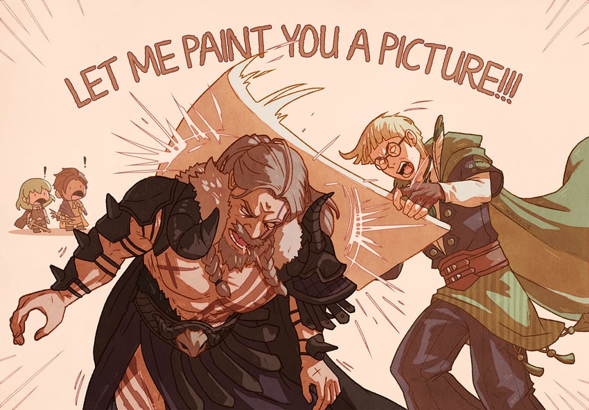 claude von riegan, female byleth, ignatz victor, and nemesis (fire emblem and 1 more) drawn by krusekis