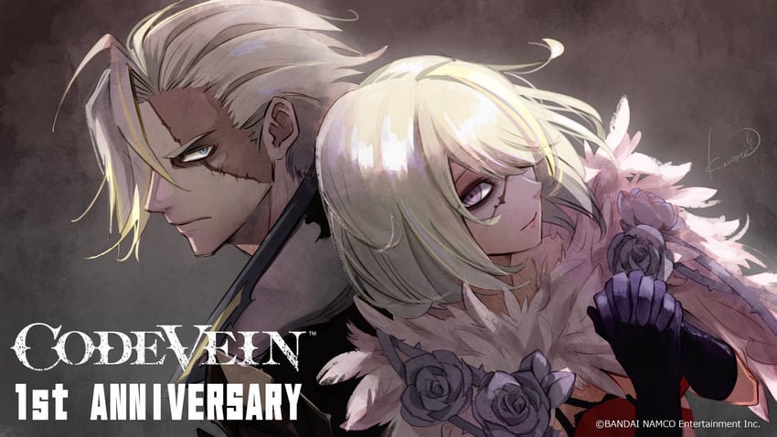 eva roux and jack rutherford (code vein) drawn by kurumi_kobayashi