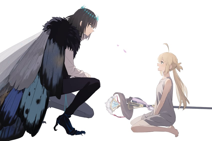 artoria pendragon, artoria caster, and oberon (fate and 1 more) drawn by ninjin_(ne_f_g_o)
