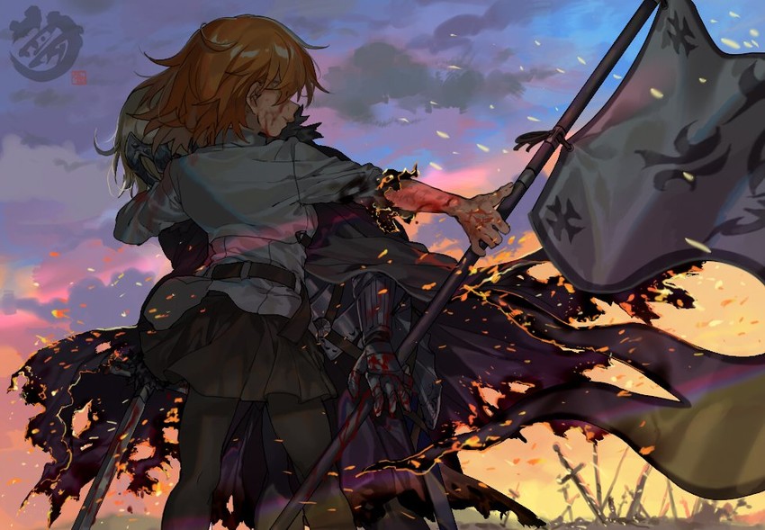fujimaru ritsuka and jeanne d'arc alter (fate and 1 more) drawn by veerinly