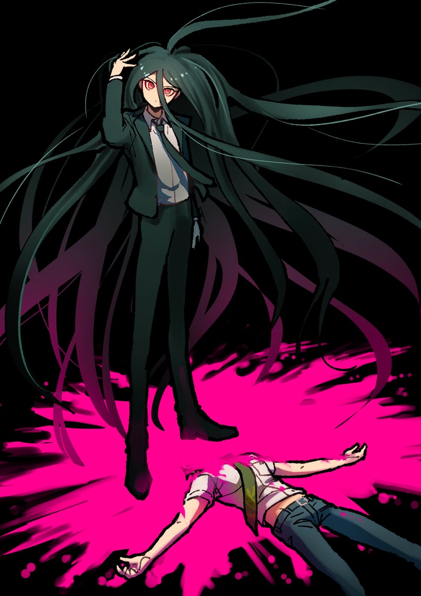 hinata hajime and kamukura izuru (danganronpa and 1 more) drawn by youko-shima