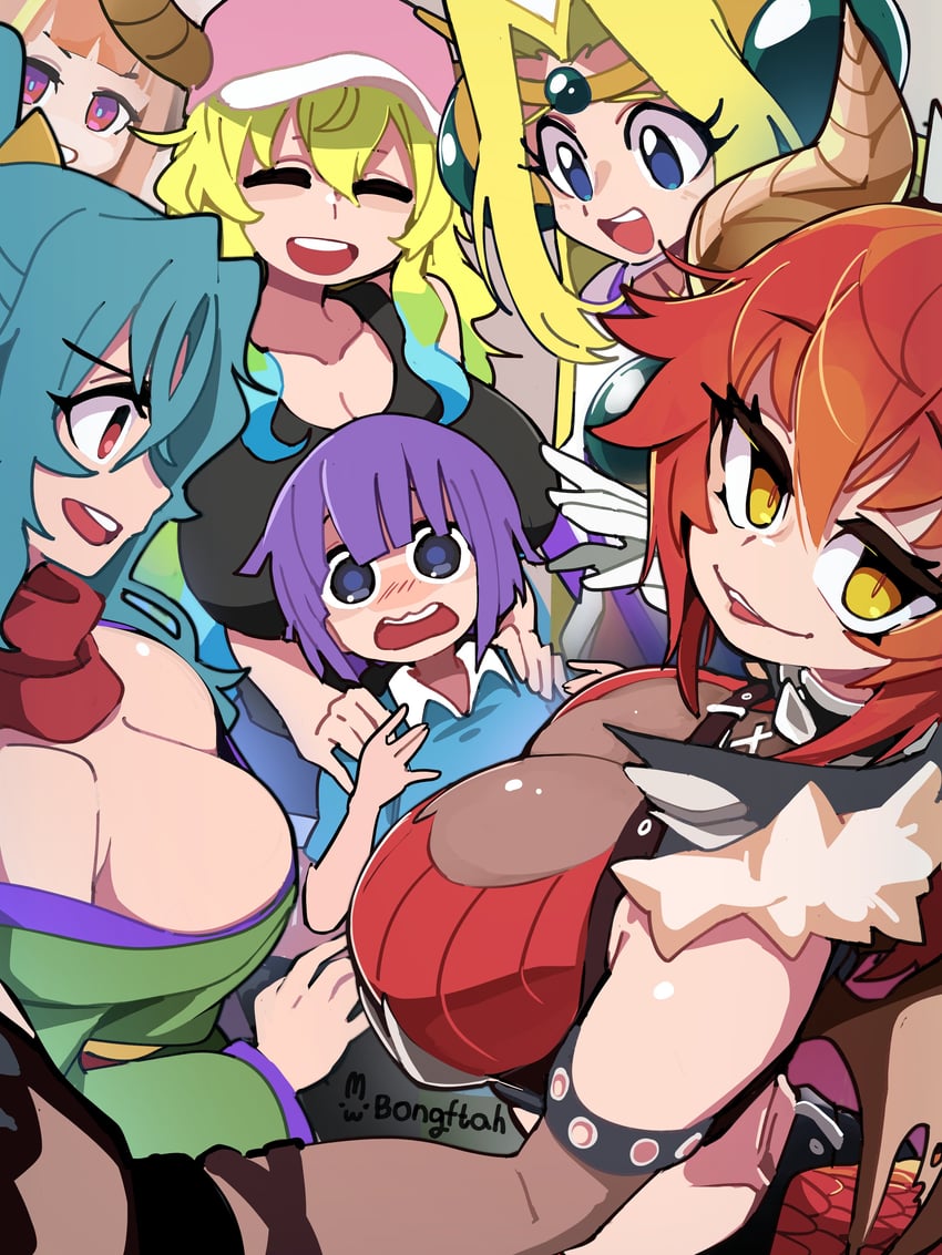 kiryu coco, lucoa, zentreya, magatsuchi shouta, filia ul copt, and 1 more (hololive and 5 more) drawn by bongfill