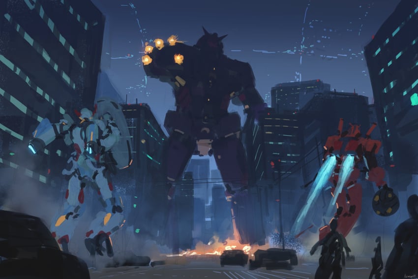 gquuuuuux, red gundam, and psycho gundam (gundam and 1 more) drawn by icemarv14
