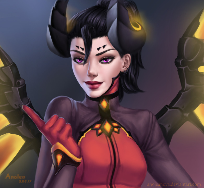 mercy and devil mercy (overwatch and 1 more) drawn by anolea